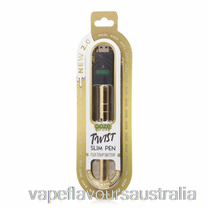 Vape Flavours Australia Ooze Slim Twist Pen 2.0 Flex Temp Battery Lucky Gold
